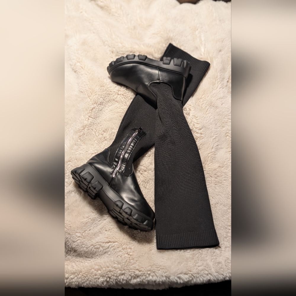 Black Thigh High Boots